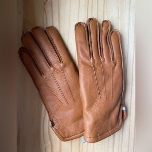 Vintage LL Bean Leather Fur lined gloves